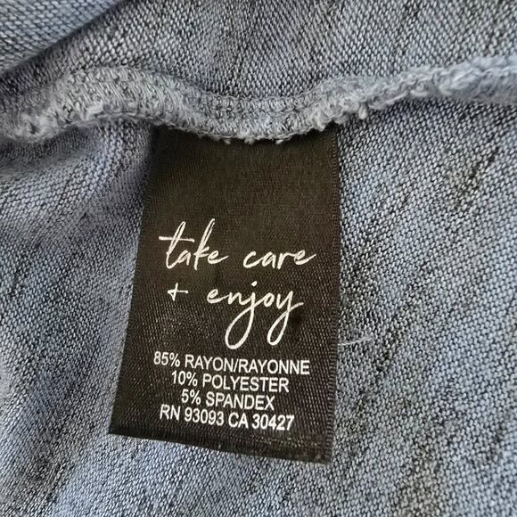 Nic + Zoe Hazed Blue Knit Shirt Women Sz L Faux Wrap Long Sleeve - Picture 8 of 9